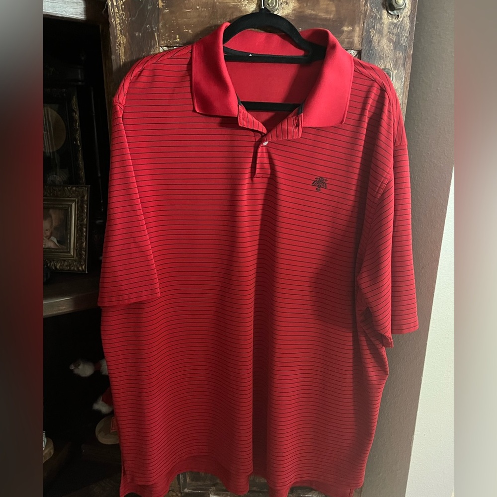 Adidas red golf shirt size xxl
